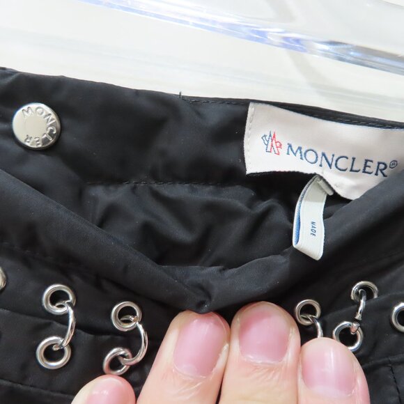 Moncler Genius Womens Black Pleated Nylon Midi Skirt 6 Noir Kei Size 42 (Small) - Picture 4 of 5